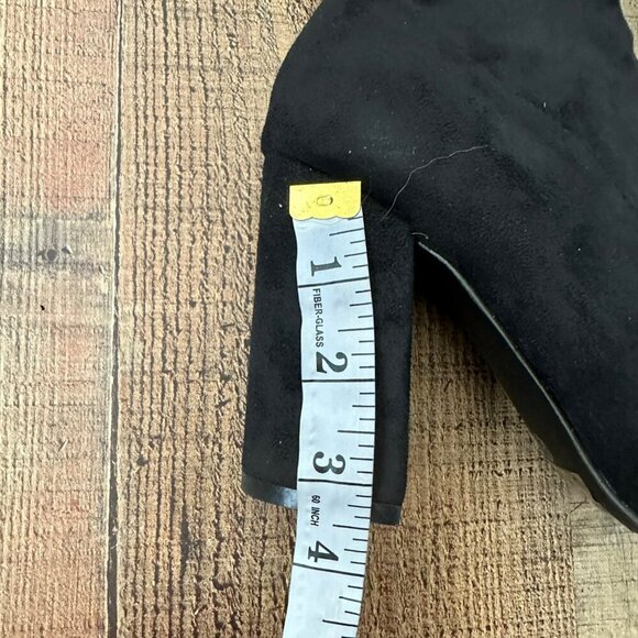 Nasty Gal Black Faux Suede Block Heel Pointed Toe Sock Boots Size 6 - Picture 4 of 12